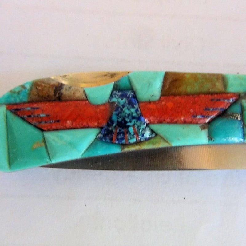 Couteau Pliant Thunderbird Fond Turquoise