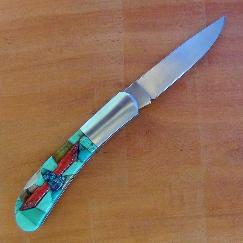 Couteau Pliant Thunderbird Fond Turquoise