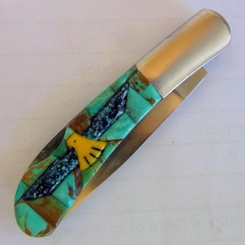 Couteau Pliant Thunderbird Fond Turquoise