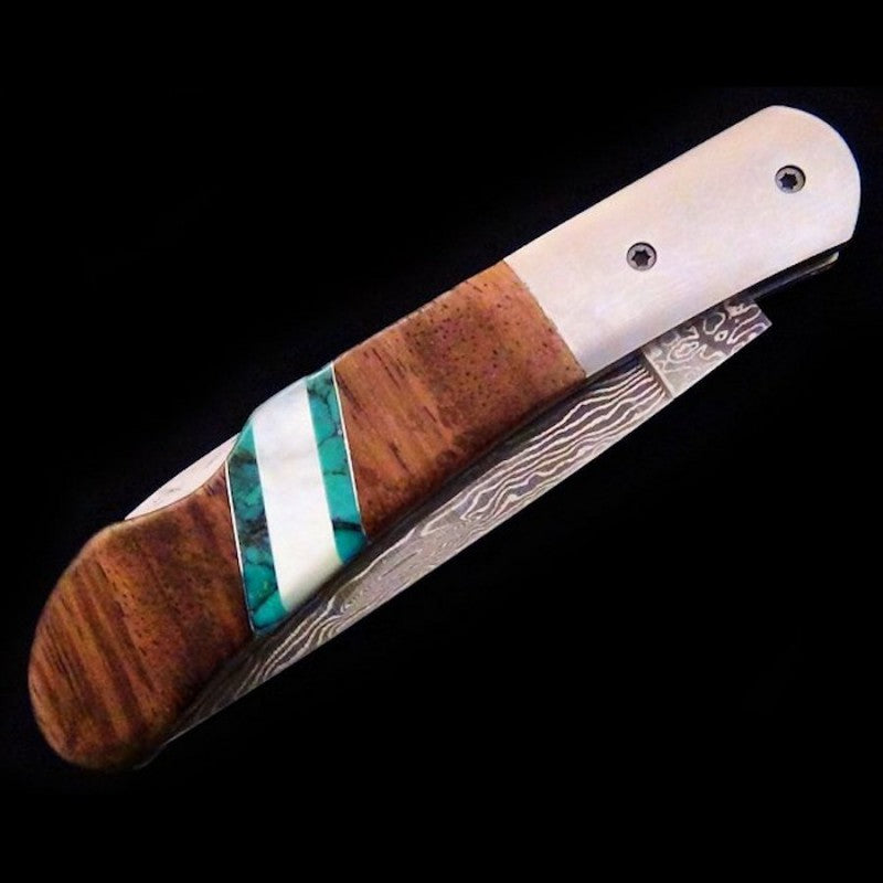 Couteau Pliant Manche Acacia Nacre