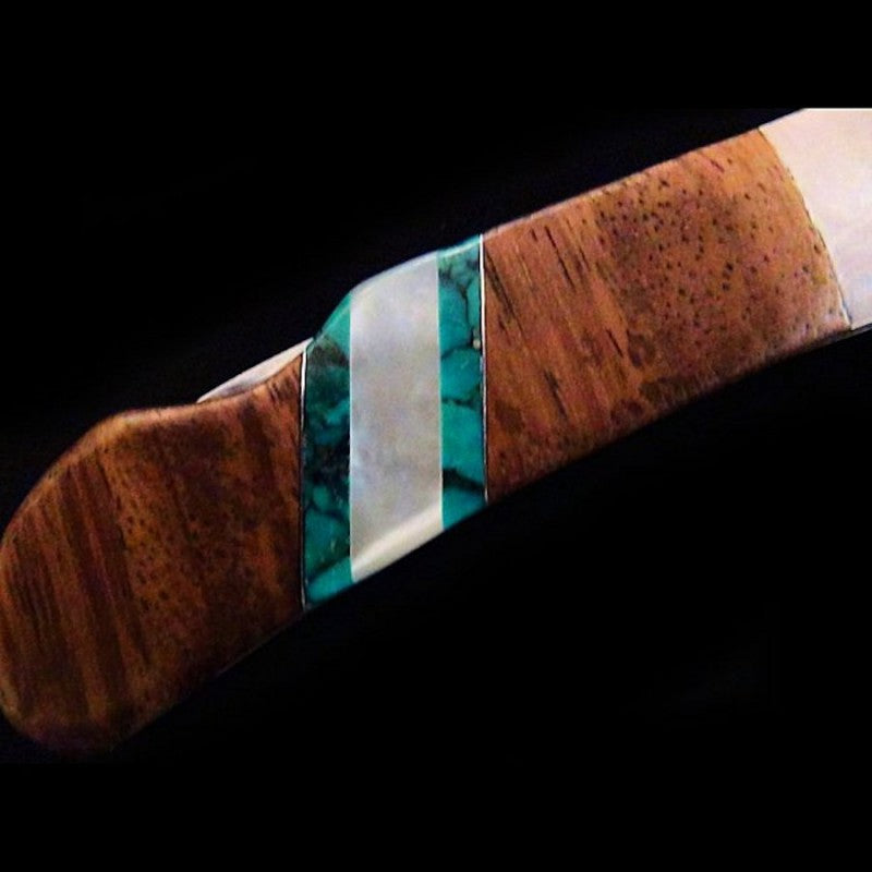 Couteau Pliant Manche Acacia Nacre