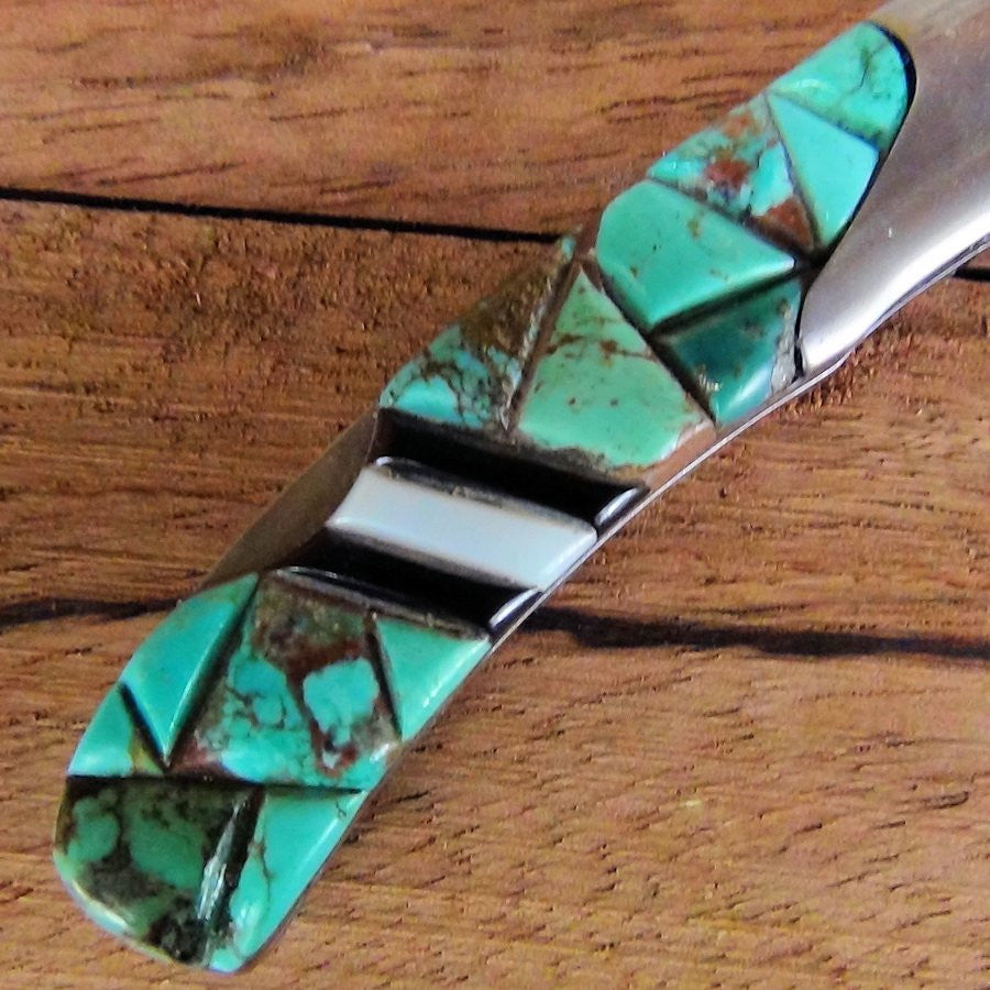 Couteau Pliant Manche Turquoise, Jeais noir, Nacre