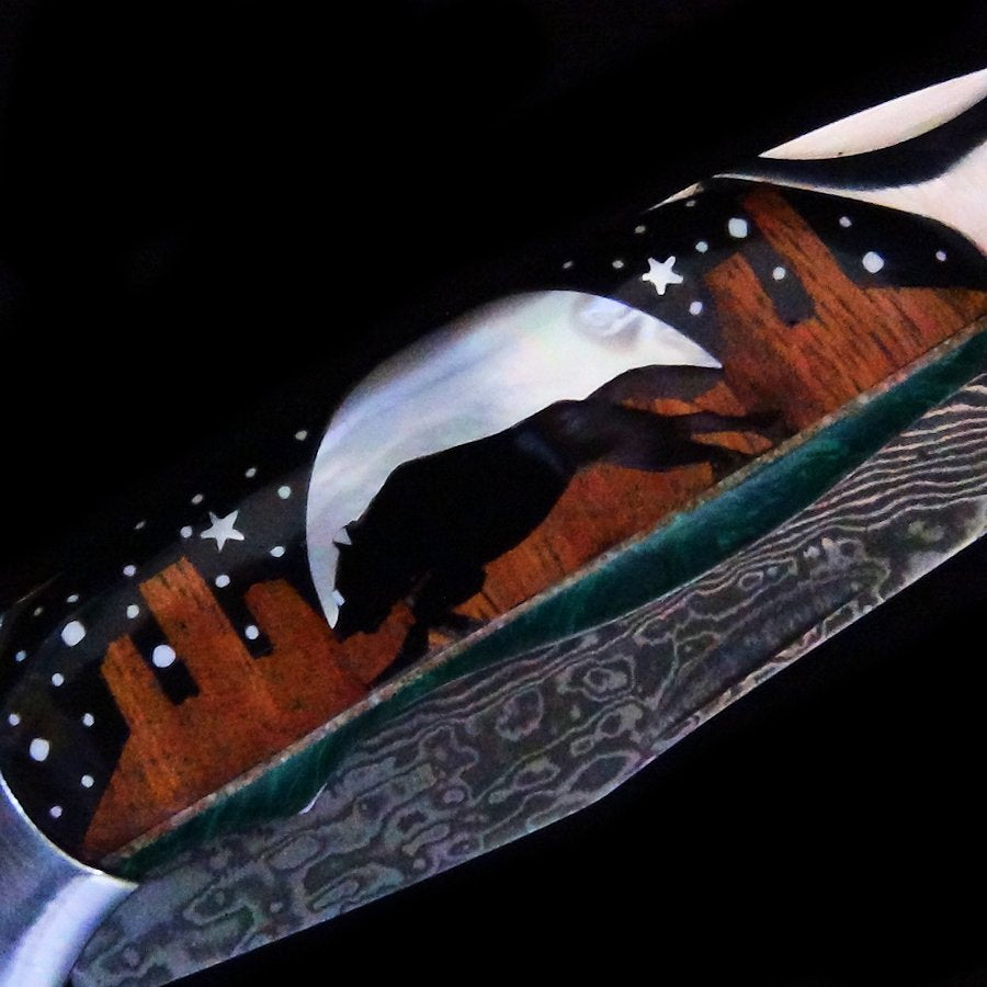 Couteau Pliant Running Wolf by Night