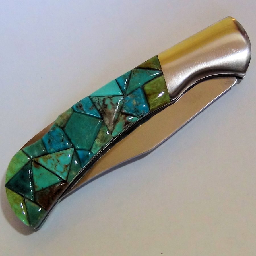 Couteau Pliant Mosaique de Turquoise