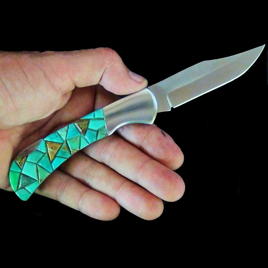 Couteau Pliant Mosaique de Turquoise