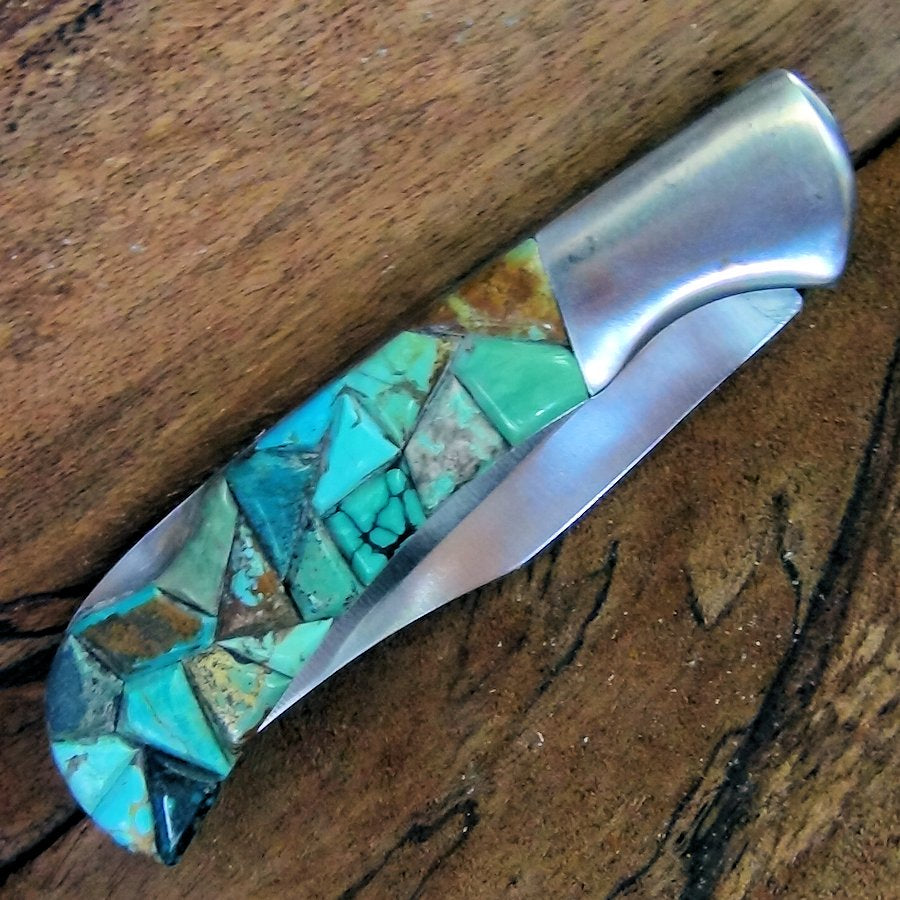 Couteau Pliant Mosaique de Turquoise