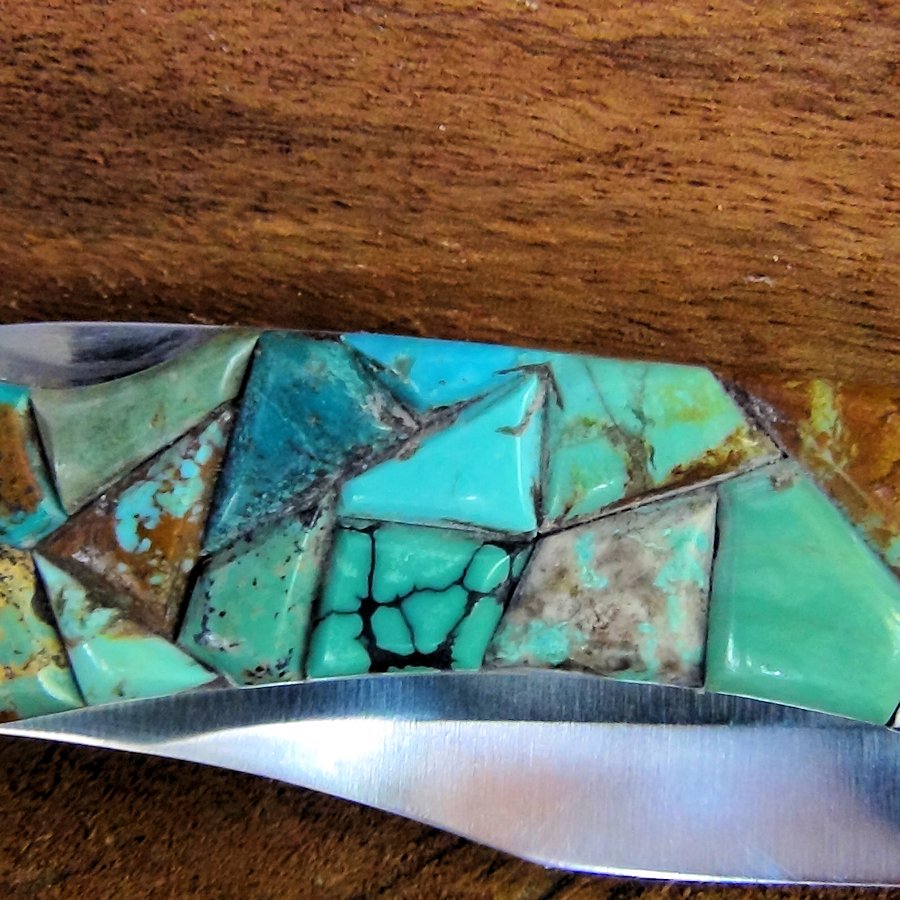 Couteau Pliant Mosaique de Turquoise