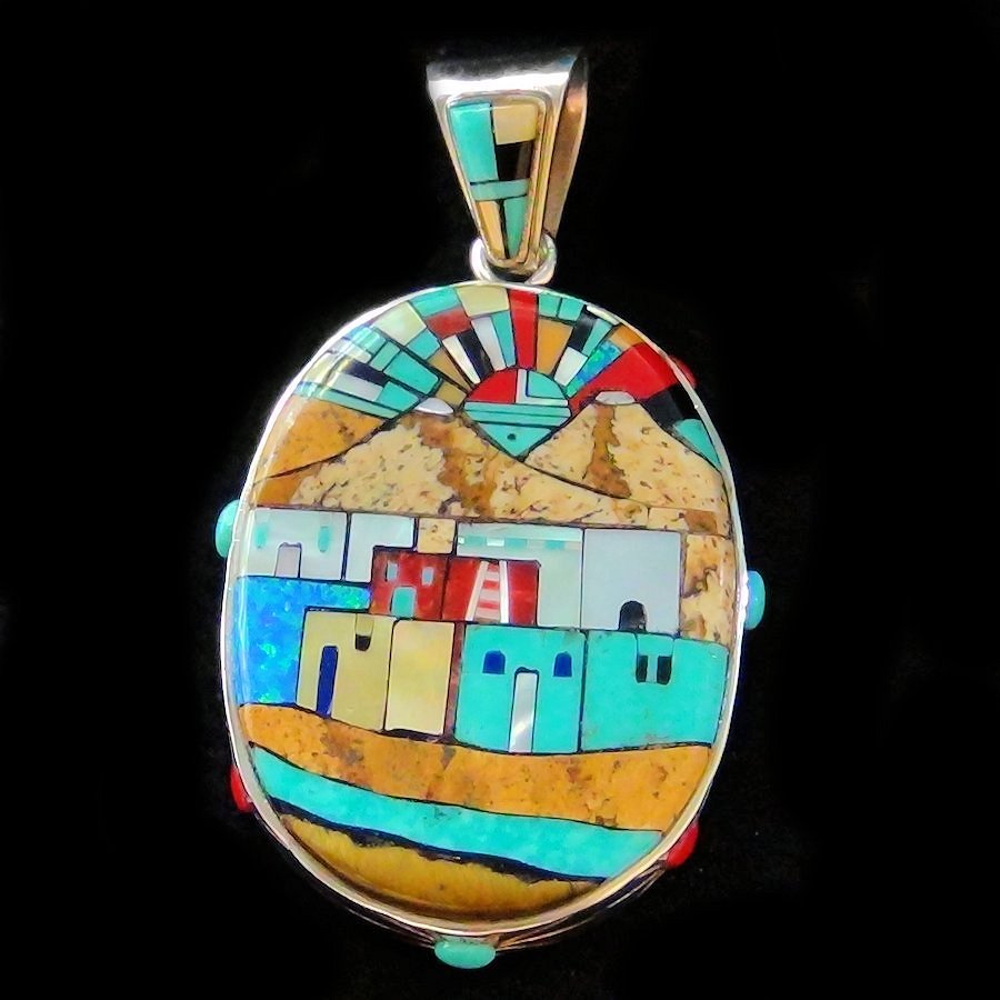 Pendentif Pueblo , Reversible, Double Face