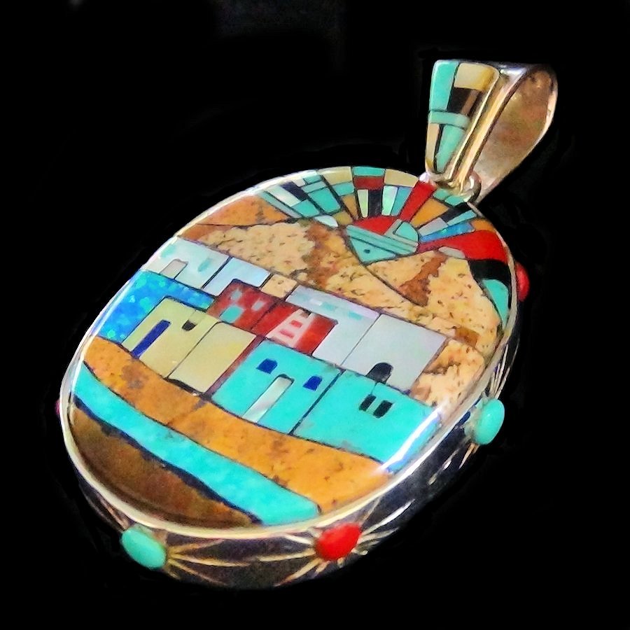 Pendentif Pueblo , Reversible, Double Face