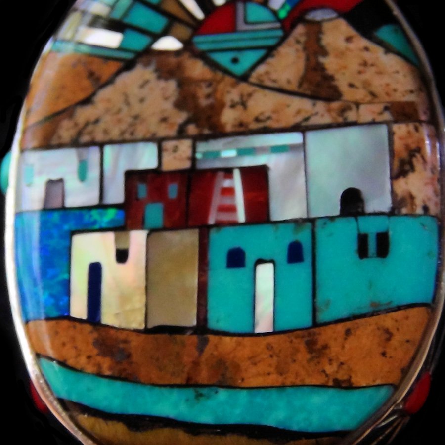 Pendentif Pueblo , Reversible, Double Face