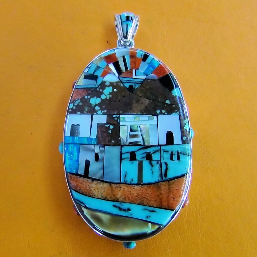Pendentif Pueblo , Reversible, Double Face