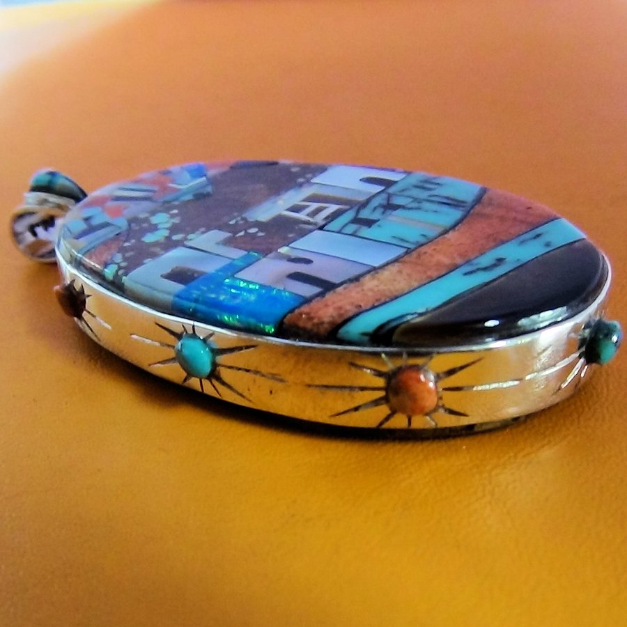 Pendentif Pueblo , Reversible, Double Face