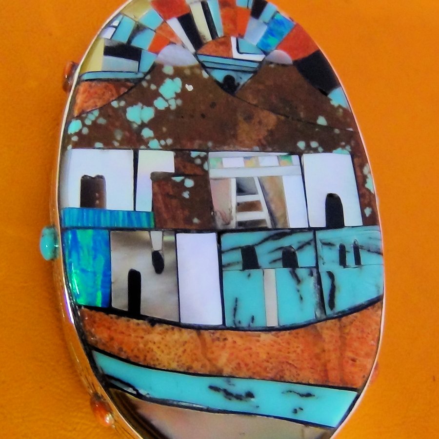 Pendentif Pueblo , Reversible, Double Face