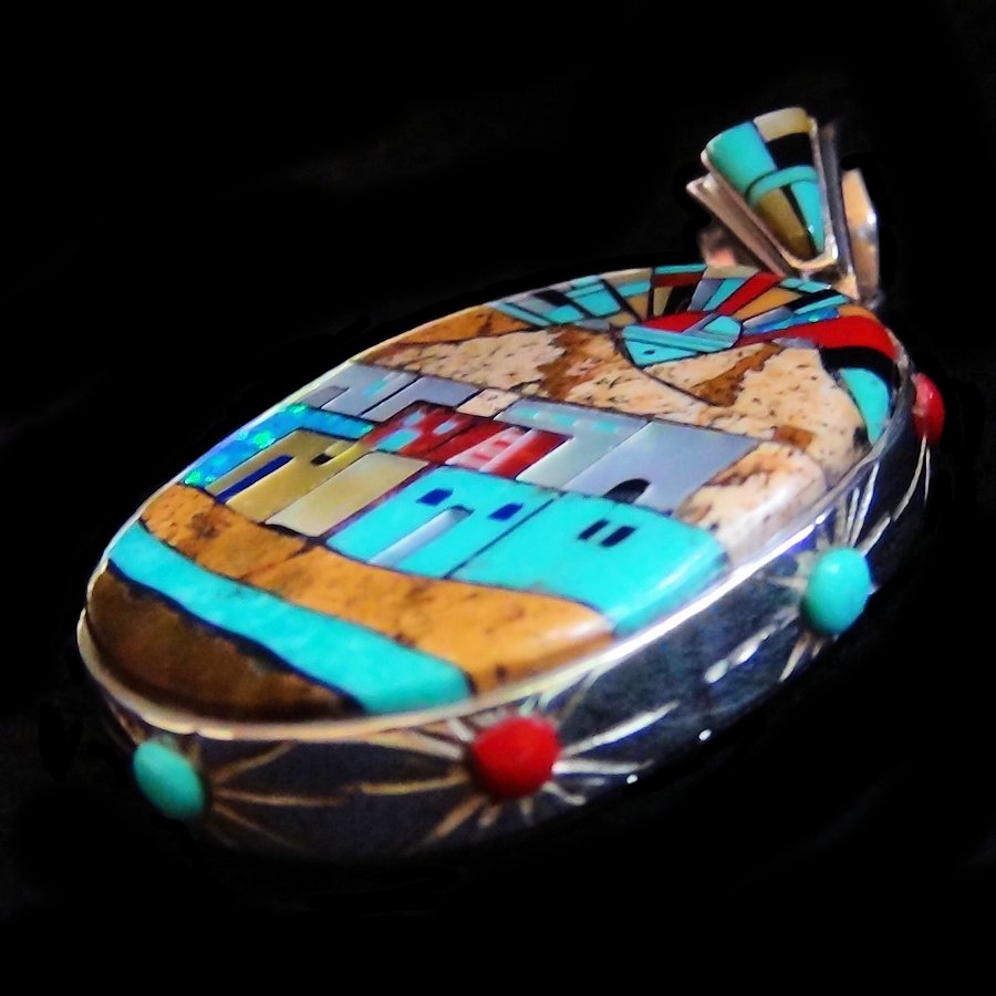 Pendentif Pueblo , Reversible, Double Face