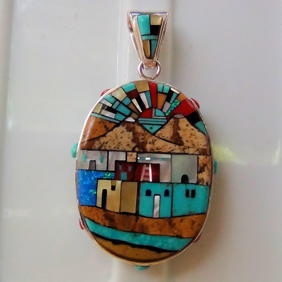 Pendentif Pueblo , Reversible, Double Face