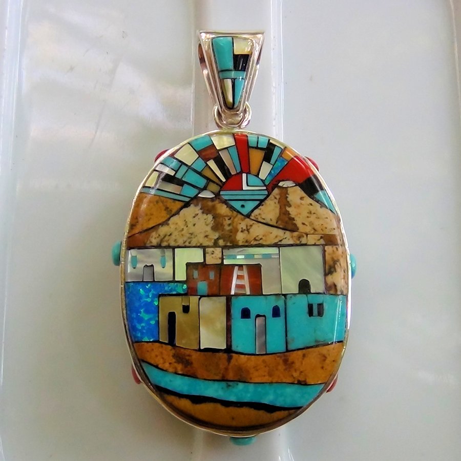 Pendentif Pueblo , Reversible, Double Face