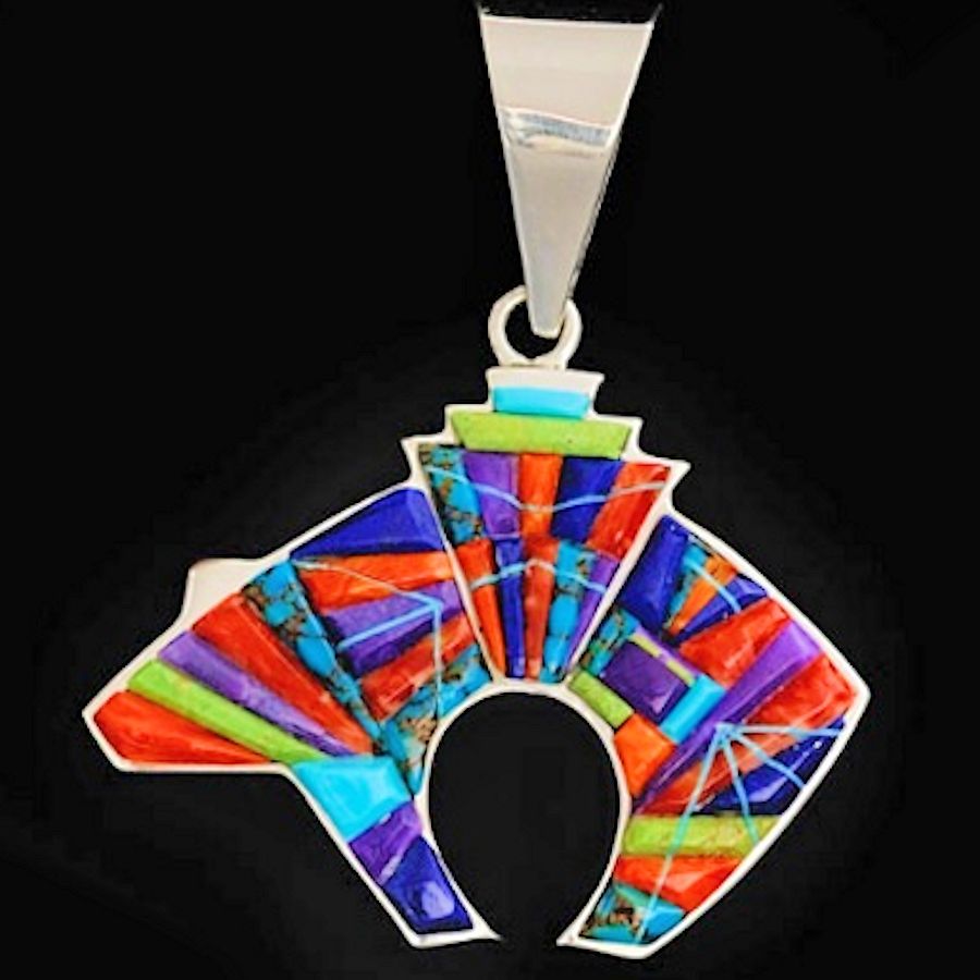 Pendentif Navajo Ours Sacré Overlay