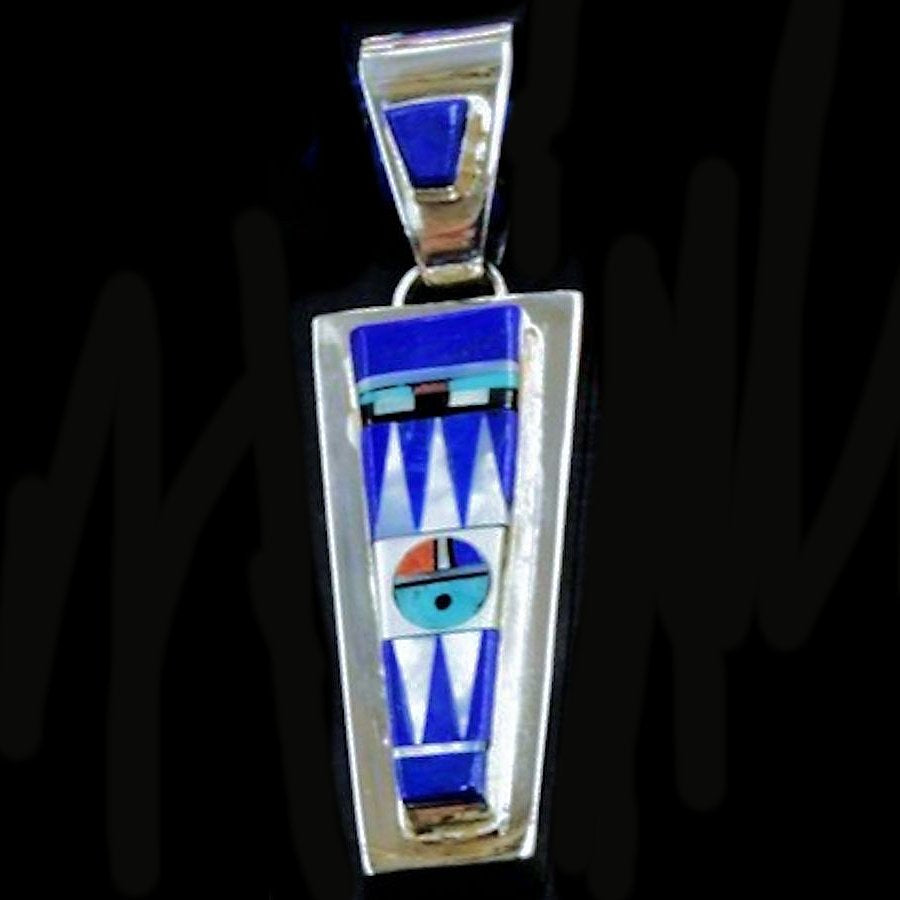 Pendentif Amérindien Dieu Soleil Zuni, Lapis Lazuli
