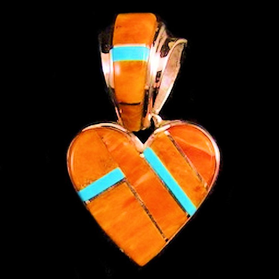 Pendentif Coeur Spondylus et Opale