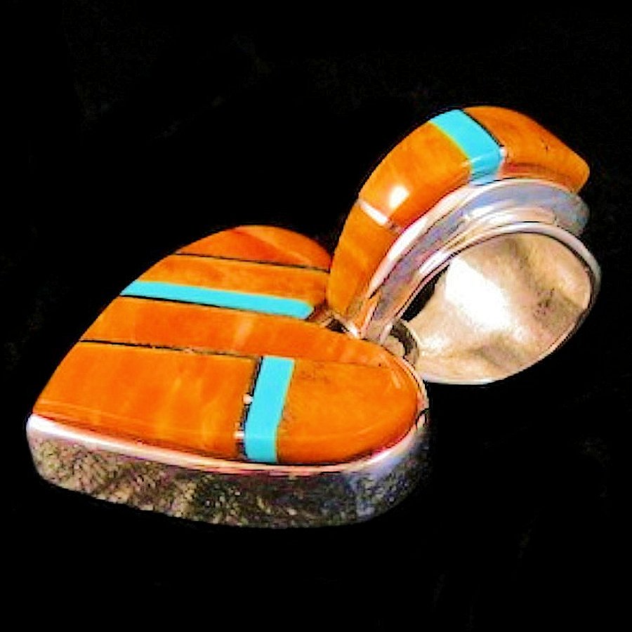 Pendentif Coeur Spondylus et Opale