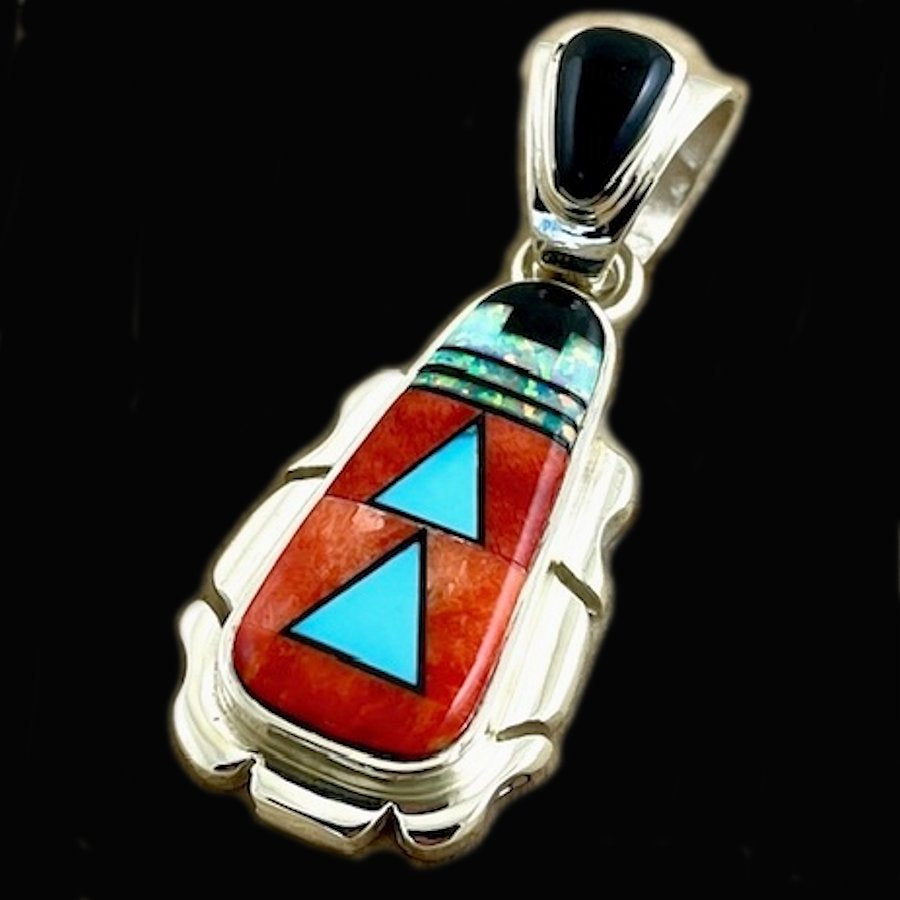Pendentif Navajo Turquoise Corail