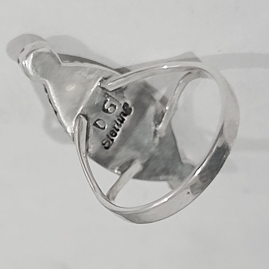 Bague Navajo Turquoise et Opale Rouge, Taille 6