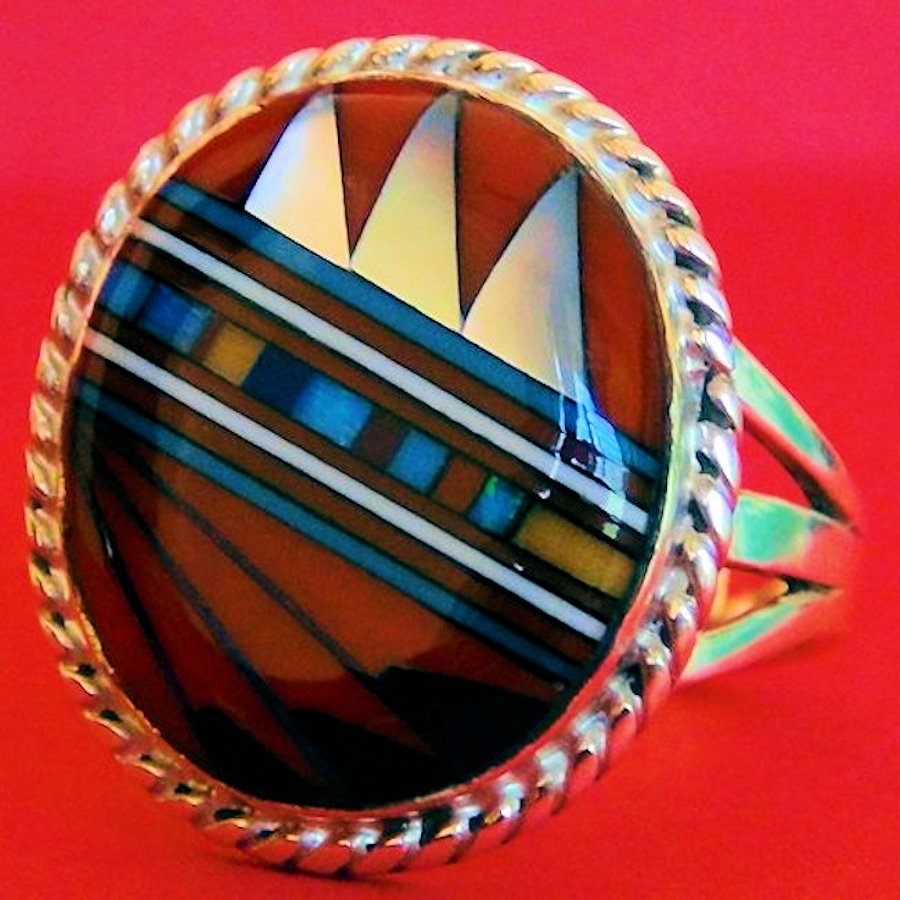Bague Amerindienne Ronde, Design Navajo