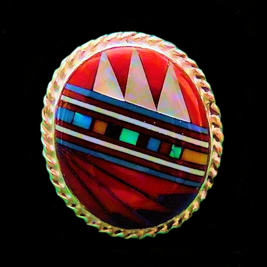 Bague Amerindienne Ronde, Design Navajo
