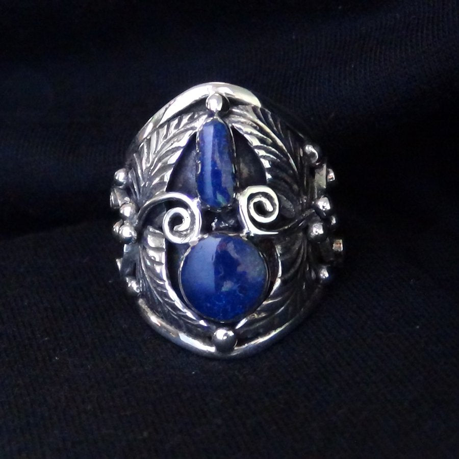 Bague pour Femme, Lapis Lazuli et Plumes, Pour Femme