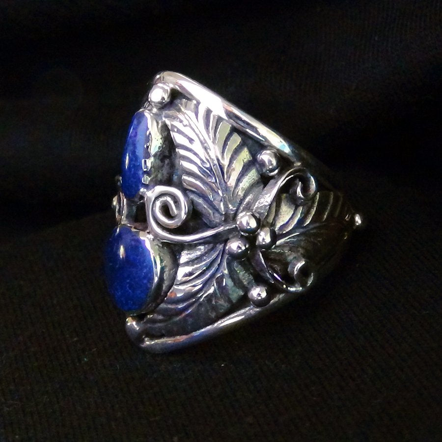Bague pour Femme, Lapis Lazuli et Plumes, Pour Femme