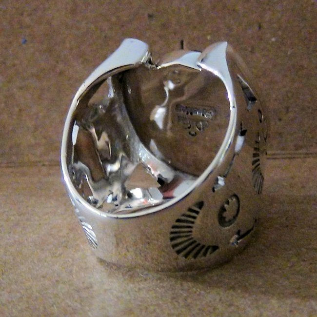 Bague Fer à Cheval et Cabochon Pierre Semi-Précieuse, Couleur Au Choix