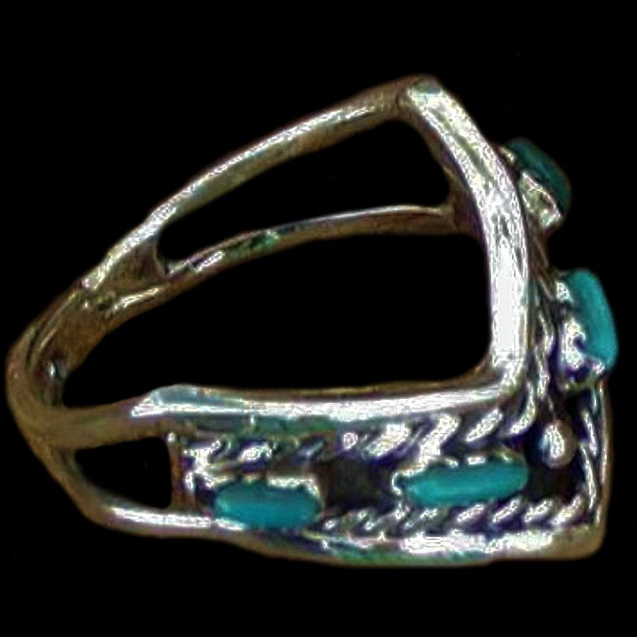 Bague Argent en V, avec 4 Pierres, Couleur au Choix