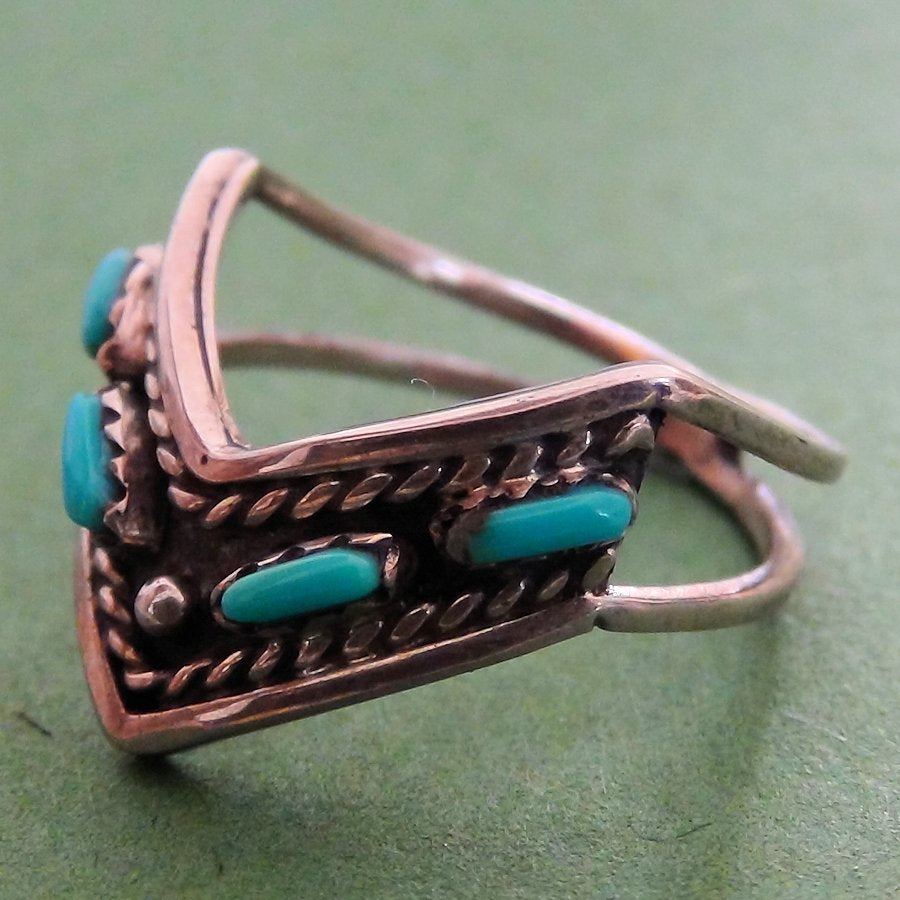 Bague Argent en V, avec 4 Pierres, Couleur au Choix