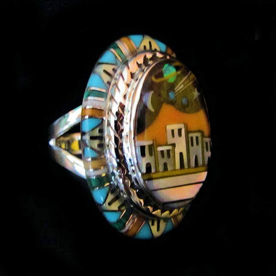 Bague Pueblo de Nuit Pour Femme en Argent 925