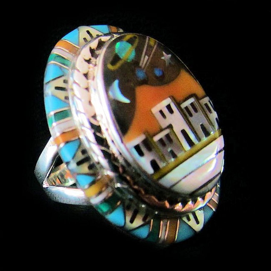 Bague Pueblo de Nuit Pour Femme en Argent 925