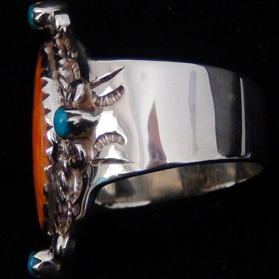 Bague Navajo Ovale, Spondylus et Turquoise