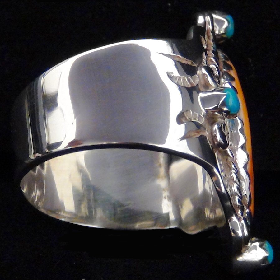 Bague Navajo Ovale, Spondylus et Turquoise