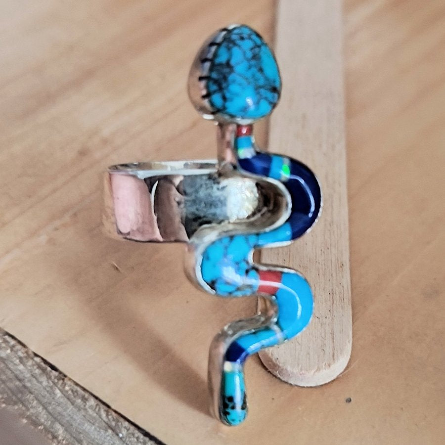 Bague Serpent Navajo Pour Femme, Taille 8