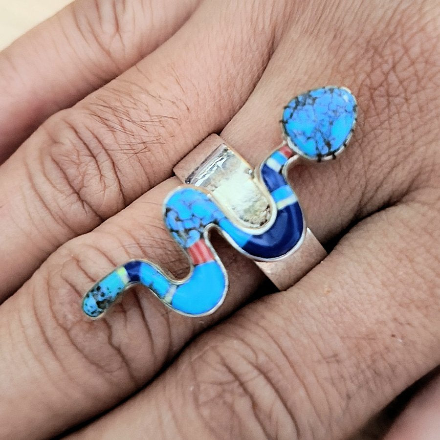 Bague Serpent Navajo Pour Femme, Taille 8