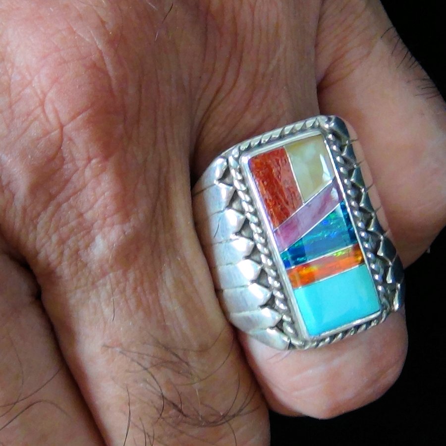 Bague Chevalière Zuni, Multicolore