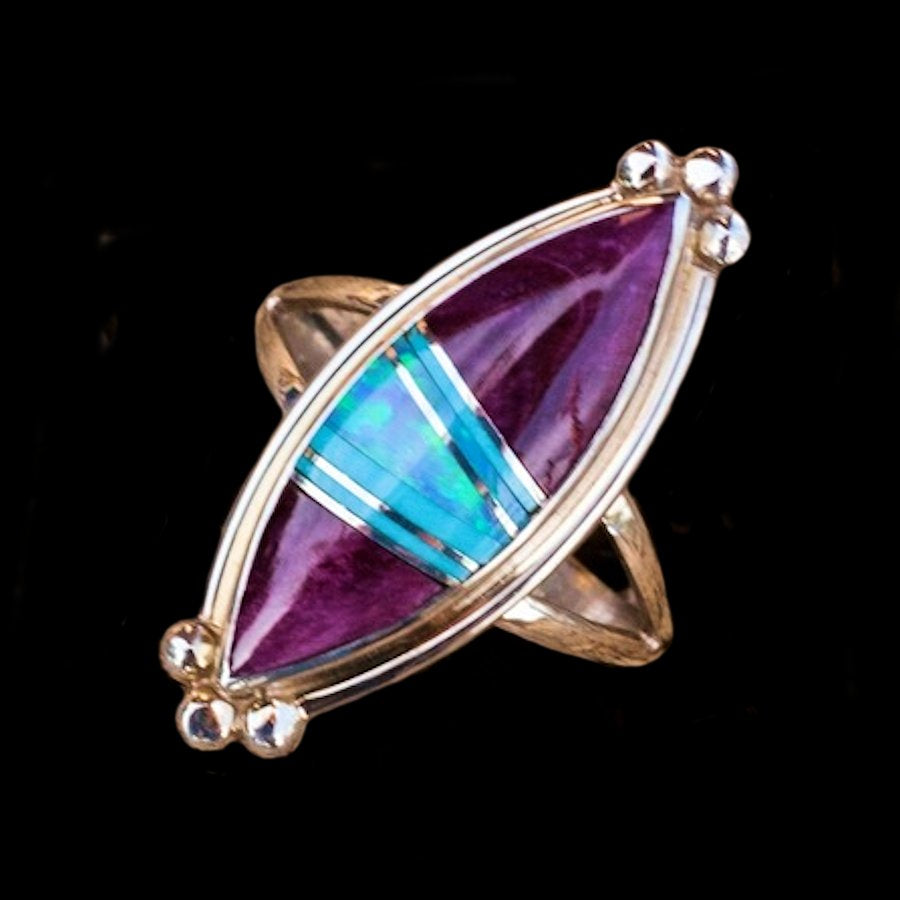 Bague Sugilite et Opale