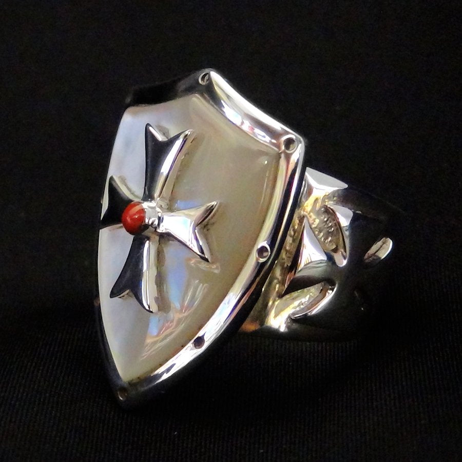 Bague Chevalier Ordre Templier Croix de Malte en Argent