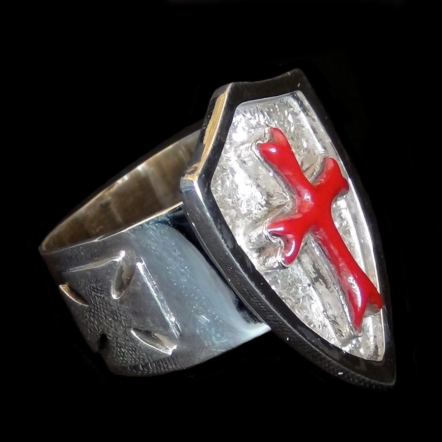 Bague Argent 925 Chevalier Croix de Malte Ordre Templier