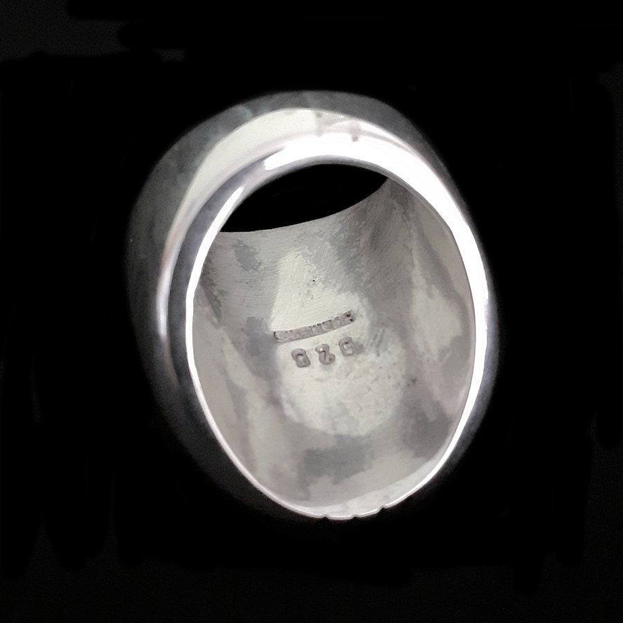 Bague Navajo Thunderbird Overlay en Argent 925, Pour Homme