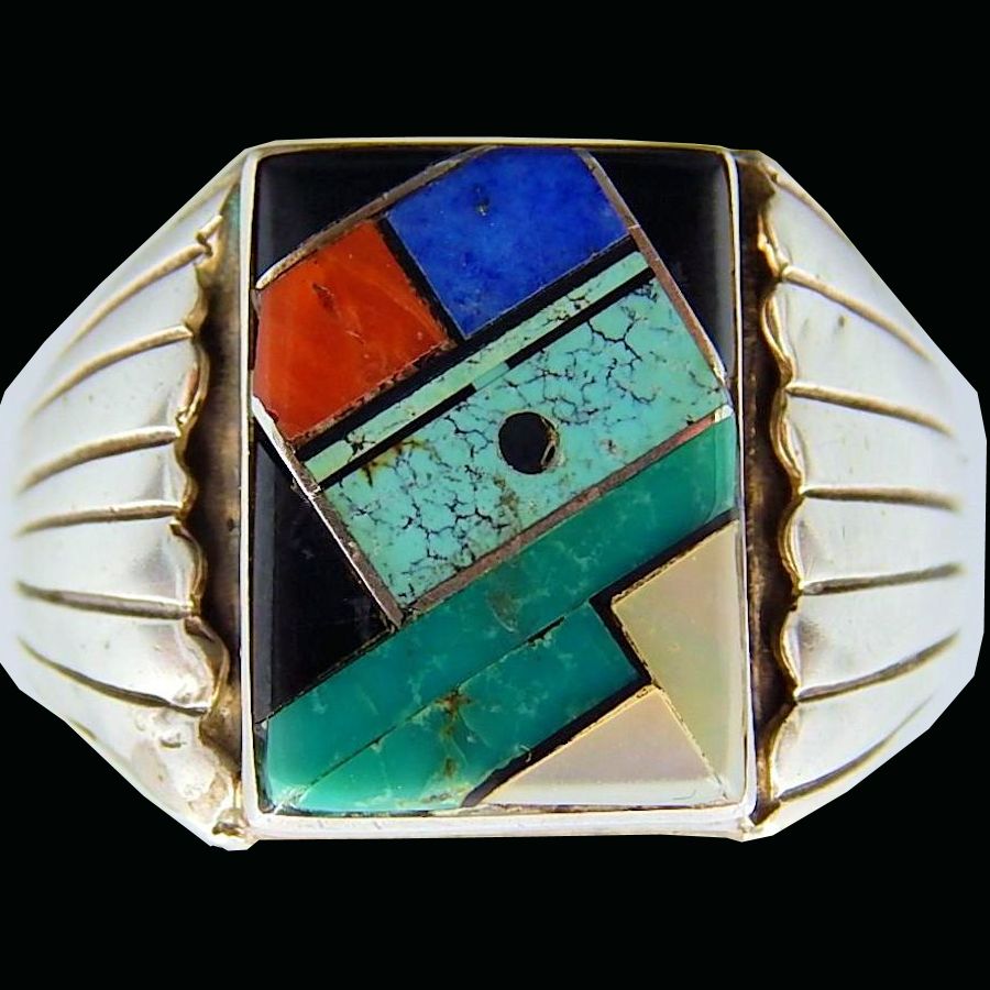 Bague Zuni Dieu Soleil Rectangulaire