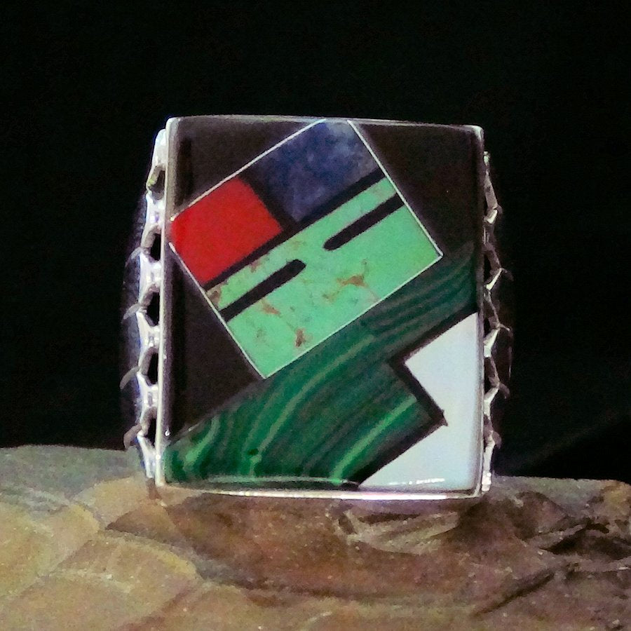 Bague Zuni Dieu Soleil Rectangulaire