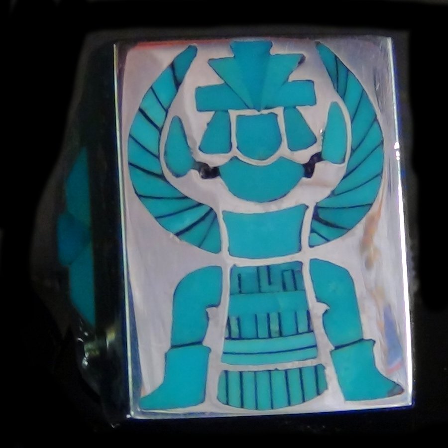 Bague Argent Zuni Knife Wing Turquoise