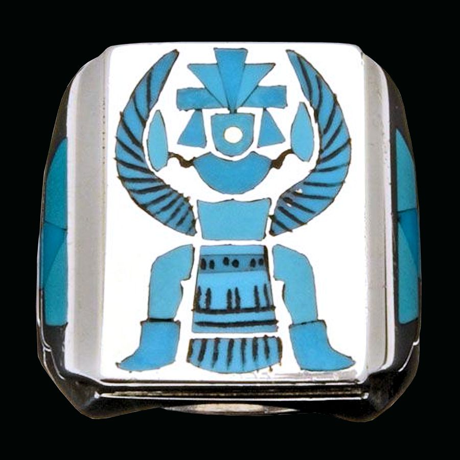 Bague Argent Zuni Knife Wing Turquoise
