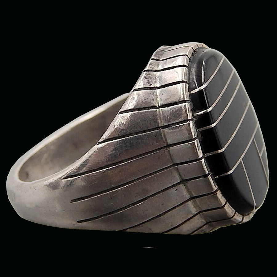 Bague Navajo Channel Inlay en Argent