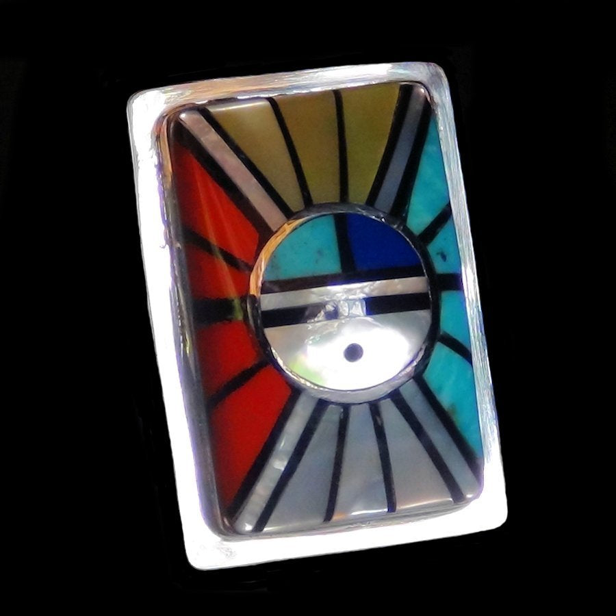 Bague Dieu Soleil Zuni Rectangulaire